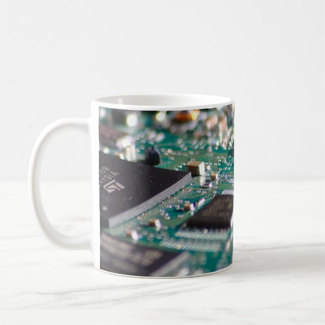 Total digital schon zum Morgenkaffee! Coffee Mug (Left)