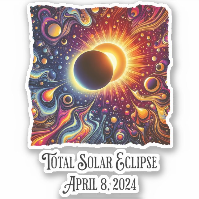 Total Eclipse 2024 Retro Groovy 60's 70's vibe (Front)