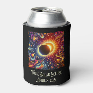 Total Eclipse 2024 Retro Groovy 60's 70's vibe Can Cooler