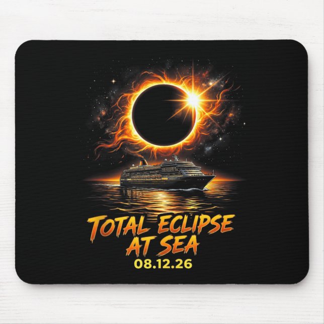 Total Eclipse At Sea 08 12 26 Solar Totality Mouse Mat (Front)