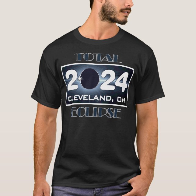 Total Eclipse Cleveland Ohio 2024 Path of Totality T-Shirt (Front)