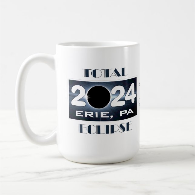 Total Eclipse Erie PA 2024 Path of Totality Coffee Mug (Left)