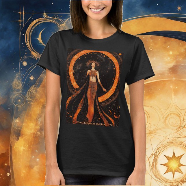 Total Eclipse of the Sun Goddess 2024 Black T-Shirt (Creator Uploaded)