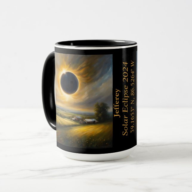 Total Eclipse of The Sun GPS Coordinates Name Mug (Front Left)