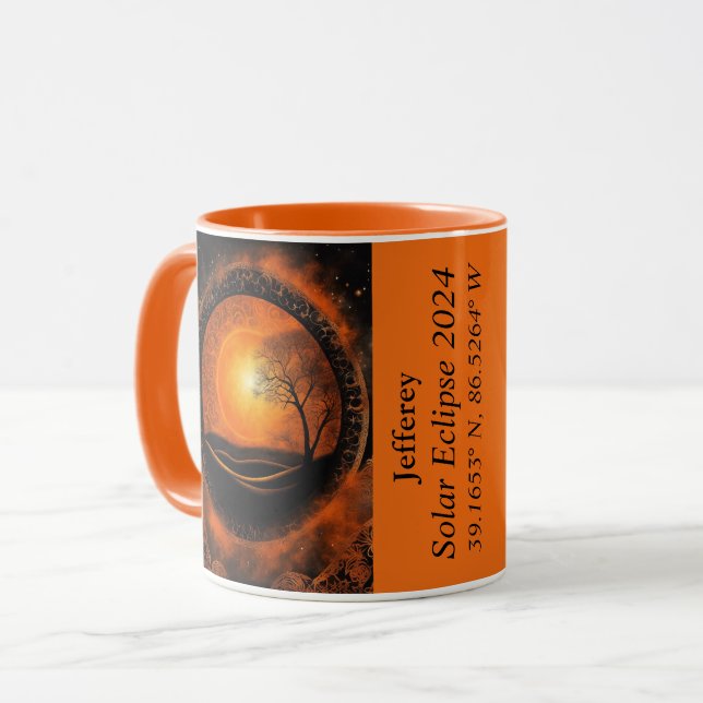 Total Eclipse of The Sun GPS Coordinates Name Mug (Front Left)