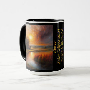 Total Eclipse of The Sun GPS Farmland Creek Name Mug
