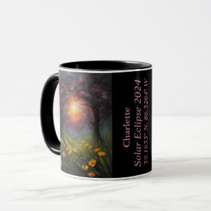Total Eclipse of The Sun GPS Spring Dogwood Name Mug