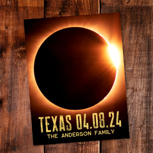 Total Eclipse Texas 2024 Personalised Postcard