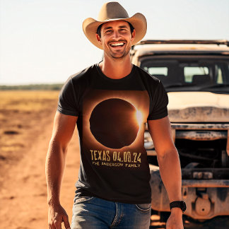 Total Eclipse Texas 2024 Personalised T-Shirt