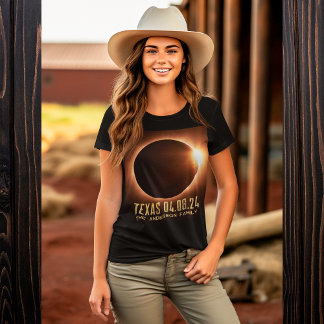 Total Eclipse Texas 2024 Personalised T-Shirt