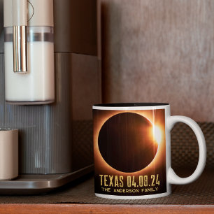 Total Eclipse Texas 2024 Personalised Two-Tone Coffee Mug