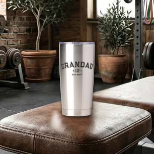 Total Grands Black Varsity Grandad Est Year Legacy Insulated Tumbler
