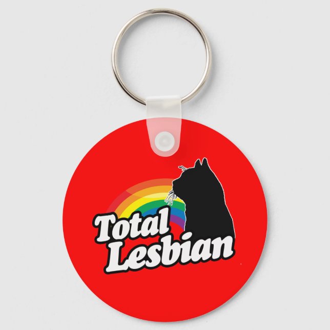 TOTAL LESBIAN CAT -.png Key Ring (Front)