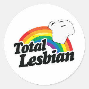 TOTAL LESBIAN MUFFIN - WHITE -.png Classic Round Sticker