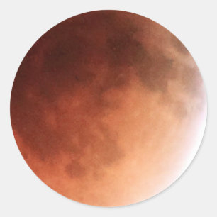 Total Lunar Eclipse (14) 1:07am April 15, 2014 Classic Round Sticker