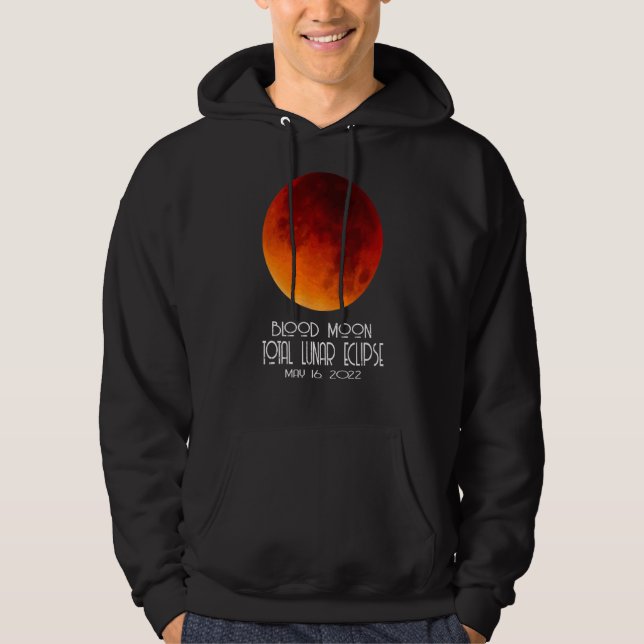 Total Lunar Eclipse 2022 Blood Moon Sky Watch Squa Hoodie (Front)