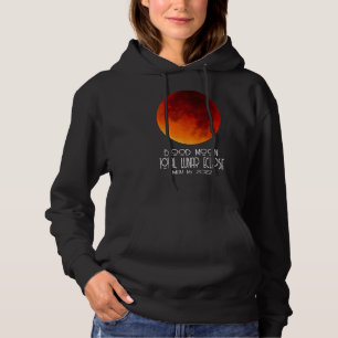 Total Lunar Eclipse 2022 Blood Moon Sky Watch Squa Hoodie