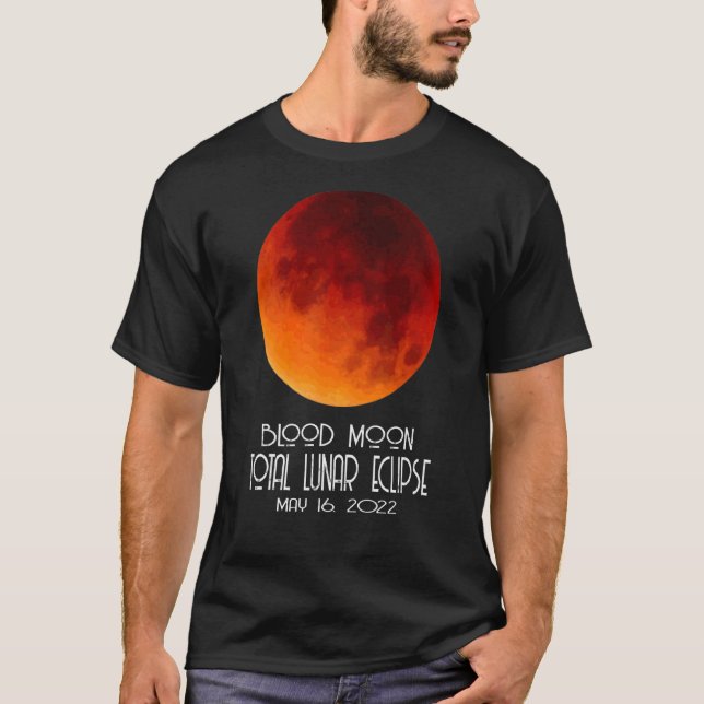 Total Lunar Eclipse 2022 Blood Moon Sky Watch Squa T-Shirt (Front)