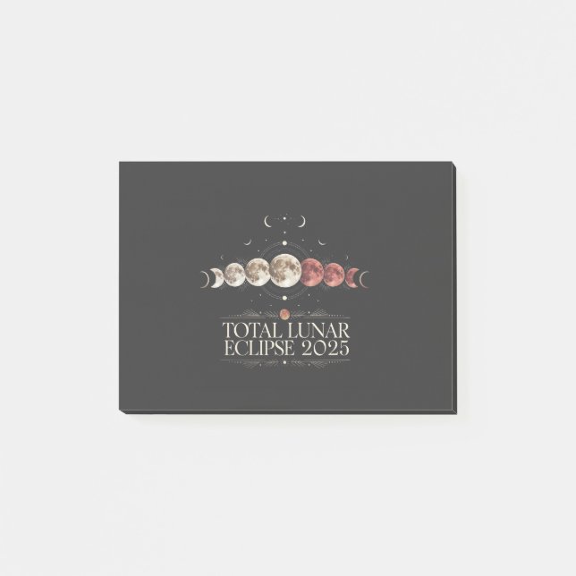 Total Lunar Eclipse 2025 Astronomy Northwest USA  Post-it Notes (Front)