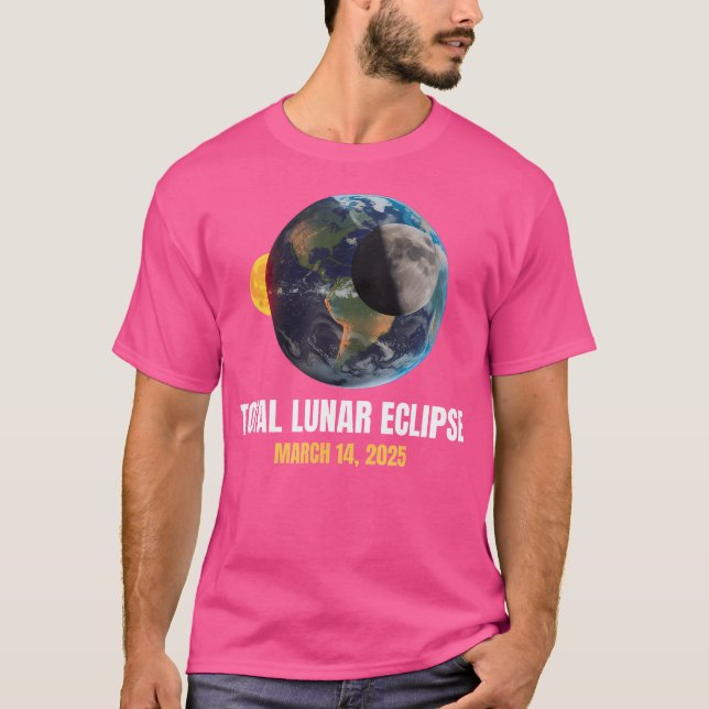 Total Lunar Eclipse 2025 Blood Moon March 14 Eclip T-Shirt (Front)