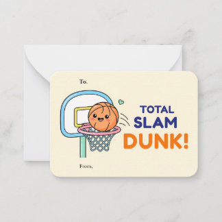 Total Slam Dunk Valentine Flat Note Card