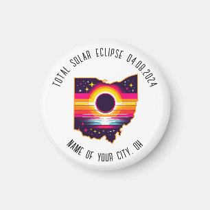 Total Solar Eclipse 0408 2024 Ohio Custom City Magnet