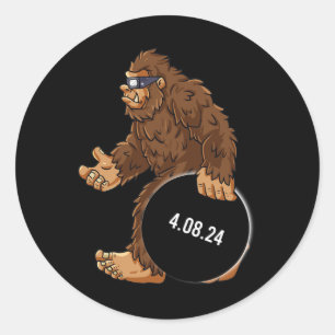 Total Solar Eclipse 04.08.2024 Bigfoot Fun Boys Gi Classic Round Sticker