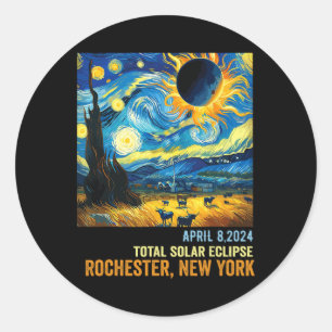 Total Solar Eclipse 04.08.2024 Rochester Classic Round Sticker