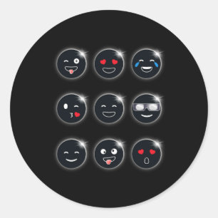 Total Solar Eclipse 04.08.2024 Silly Faces Fun Boy Classic Round Sticker