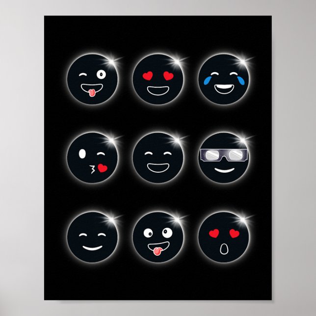 Total Solar Eclipse 04.08.2024 Silly Faces Fun Boy Poster (Front)