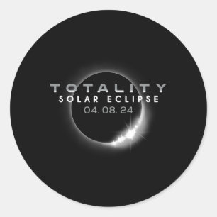 Total Solar Eclipse 04. 08. 2024 Totality 1 Classic Round Sticker