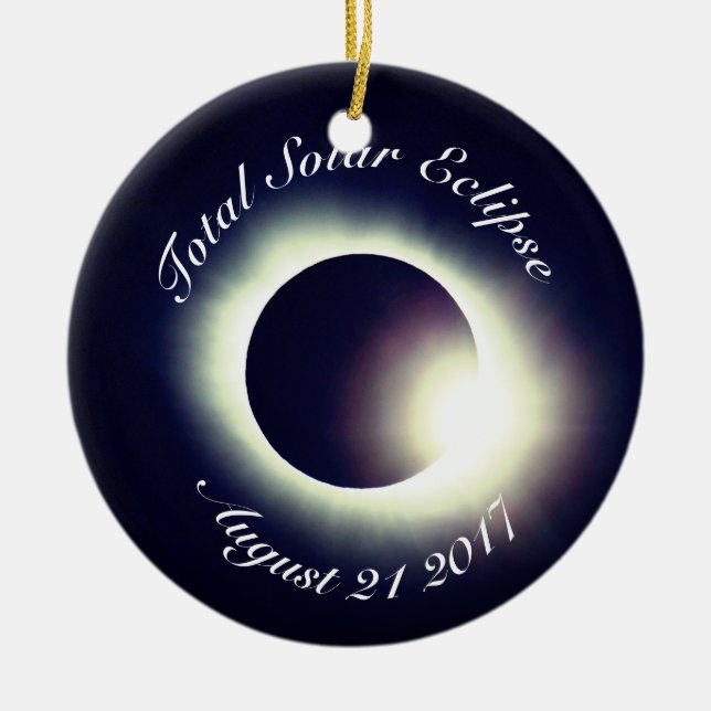 Total Solar Eclipse 2017 Ceramic Tree Decoration (Front)