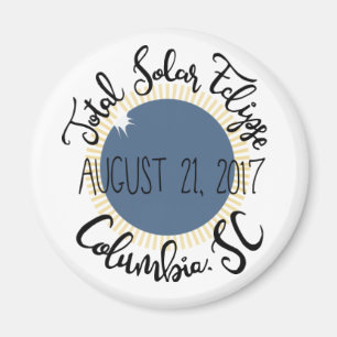 Total Solar Eclipse 2017 Columbia SC Round Magnet