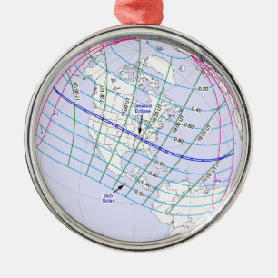 Total Solar Eclipse 2017 Global Path Metal Tree Decoration