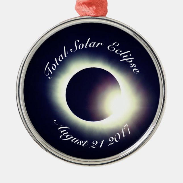 Total Solar Eclipse 2017 Metal Tree Decoration (Front)