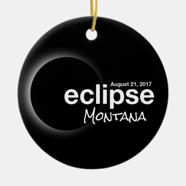 Total Solar Eclipse 2017 - Montana Ceramic Tree Decoration (Front)