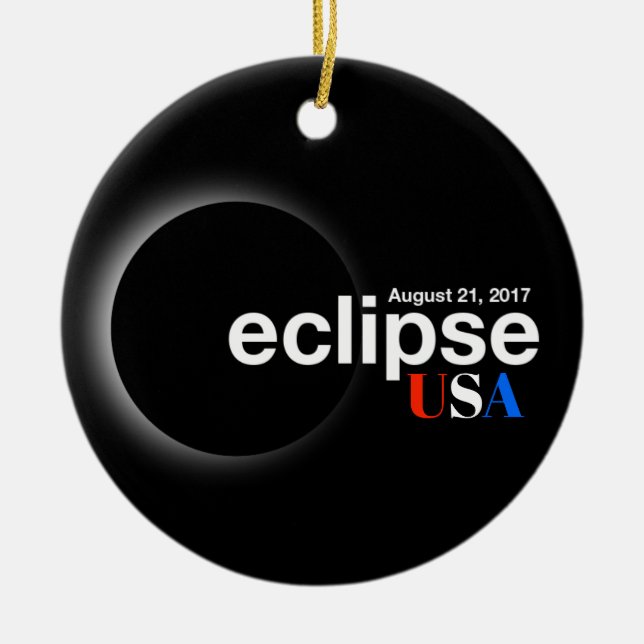 Total Solar Eclipse 2017 - USA Ceramic Tree Decoration (Front)