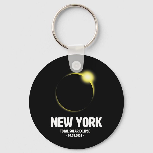 Total Solar Eclipse 2024 04.08.24 New York  Key Ring (Front)