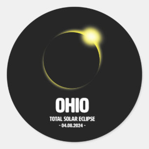 Total Solar Eclipse 2024 04.08.24 Ohio Classic Round Sticker