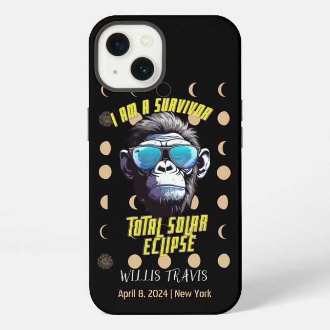 Total Solar Eclipse 2024 Add Your Name iPhone Case (Back)