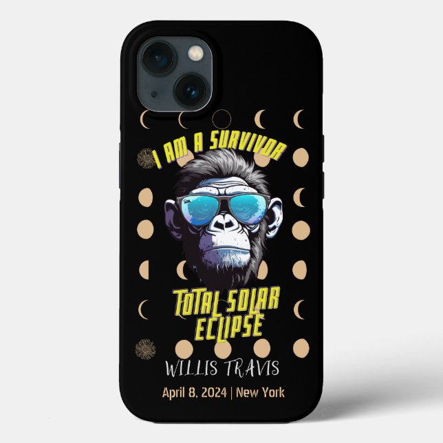 Total Solar Eclipse 2024 Add Your Name iPhone Case (Back)
