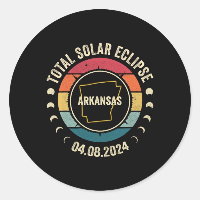 Total Solar Eclipse 2024 American Totality April 8 Classic Round Sticker (Front)