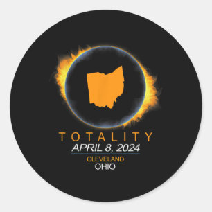 Total Solar Eclipse 2024 April 8 Classic Round Sticker