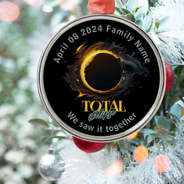  Total Solar Eclipse 2024 April 8 Keepsake Gift Metal Tree Decoration (Creator Uploaded)