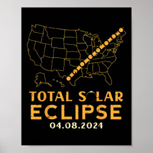 Total Solar Eclipse 2024 April 8 Men Women Kids Poster