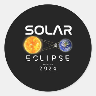 Total Solar Eclipse 2024 April 8 Totality Twice In Classic Round Sticker