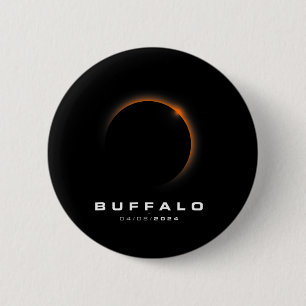 Total Solar Eclipse 2024 - Buffalo Solar Eclipse 6 Cm Round Badge