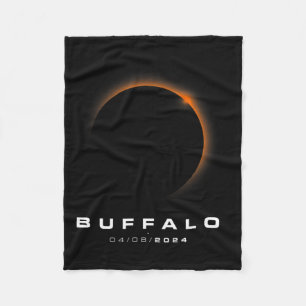 Total Solar Eclipse 2024 - Buffalo Solar Eclipse Fleece Blanket