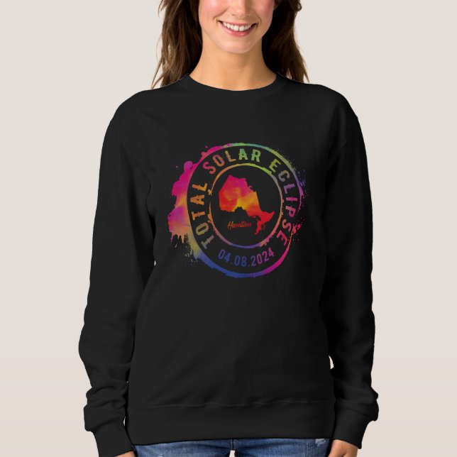 Total Solar Eclipse 2024 Canada Ontario Hamilton T Sweatshirt (Front)