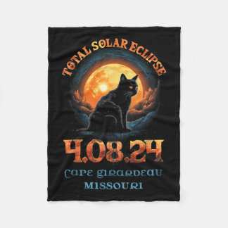 Total Solar Eclipse 2024 Cape Girardeau Missouri  Fleece Blanket